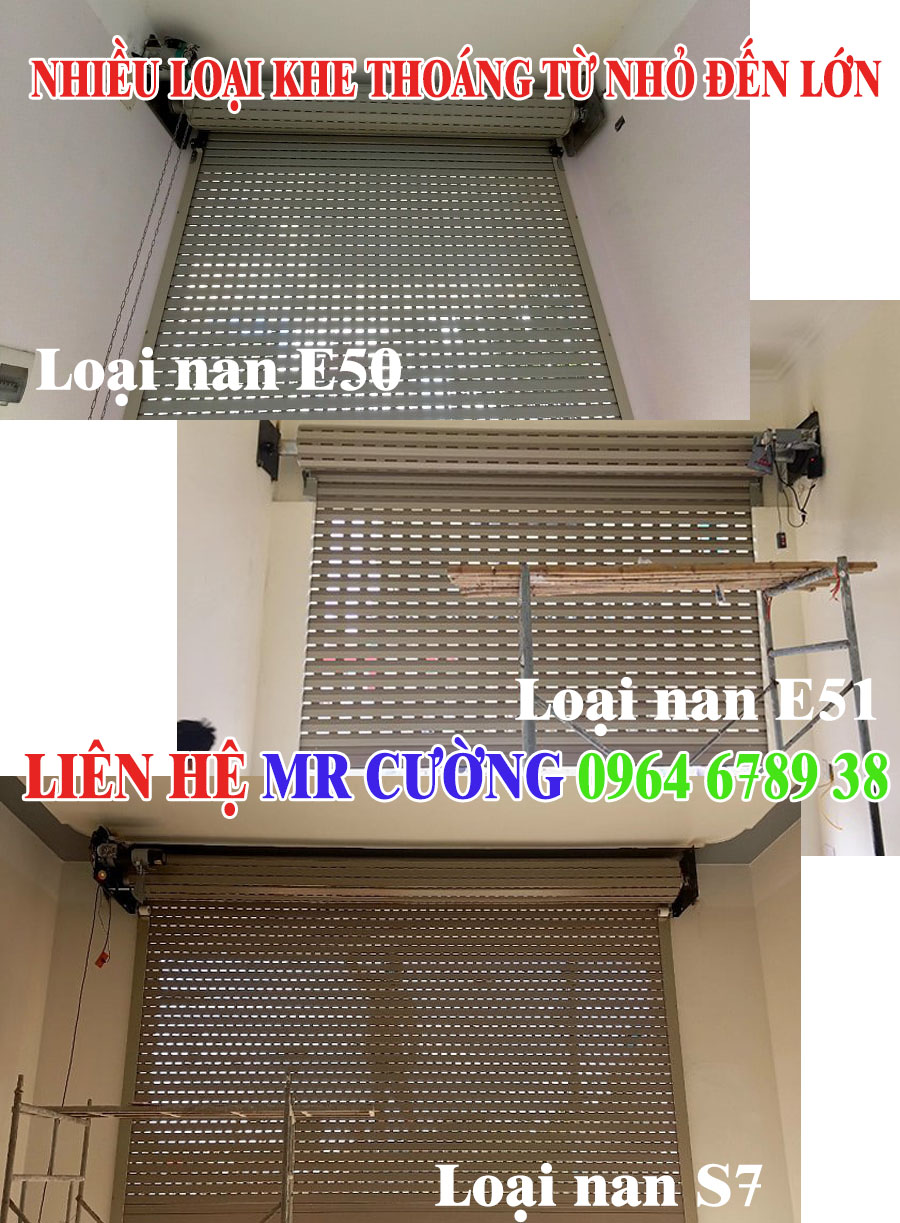 Các loại cửa cuốn nan nhôm khe thoáng từ nhỏ đến lớn